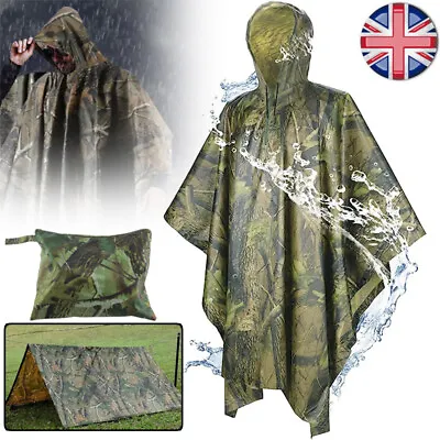 Buy 140*100cm Waterproof Rain Cape Raincoat,Camping Rain Poncho Hooded Rainwear • 9.90£