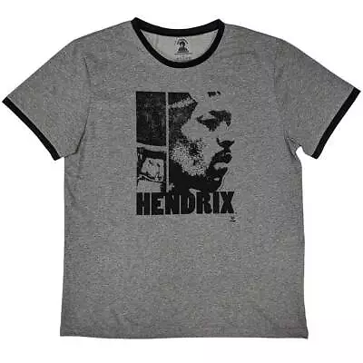 Buy Jimi Hendrix 'Let Me Live' Grey Ringer T Shirt - NEW • 15.49£