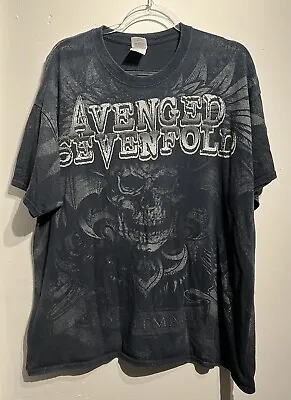 Buy Vintage Avenged Sevenfold 2014 AllOver Print Double Sided Shirt A7X Nightmare XL • 40£