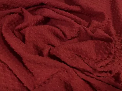 Buy Double Jersey Spandex Dress Fabric, Per Metre - Dobby Jacquard - Red • 6.99£