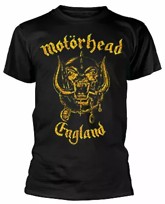Buy Official Motorhead Classic Gold Skull Mens Black T Shirt Motorhead Warpig Tee • 13.95£