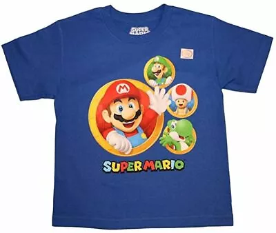 Buy Nintendo ☆ Big Boys' Super Mario Circles T-Shirt ☆Luigi Yoshi Toad☆Size L(14/16) • 11.81£