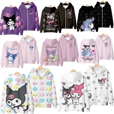 Buy Sanrio Kuromi Melody 3D Hoodie Kids Zip Jacket Pullover Jumper Spring Coat Top • 16.99£