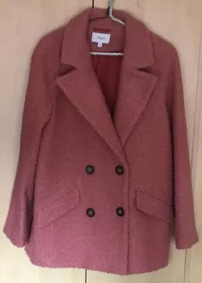 Buy Ladies Jacket / Coat From Next. Dusky Pink. Size 12 Lined Teddy Bear Style  • 9.99£