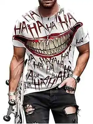 Buy THE JOKER Ha Ha Ha Mens Top T-Shirt White And Red *LARGE* • 15.95£