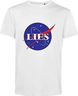 Buy Nasa Lies Flat Earth Funny T Shirt Nasa Logo Parody Joke Fake Nasa Logo Gift Top • 9.99£