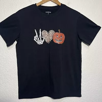 Buy Shein ￼Halloween T-Shirt Size Youth Teens Sz M Black ￼Halloween Day Of Dead • 6.84£