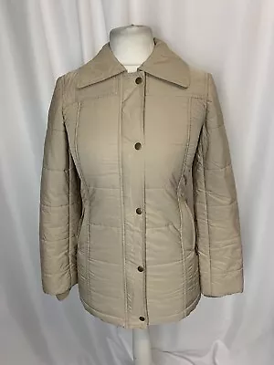 Buy HOBBS Quilted Women's Coat Beige  Jacket Size UK8 Outdoor Full Zip Collared L383 • 5.99£