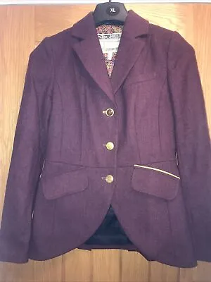 Buy Womens Joules Aylewood  Hacking Blazer Jacket Wool Check UK 10 • 59£