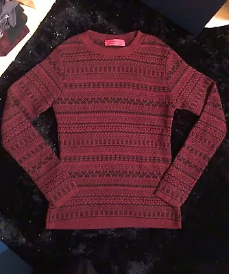 Buy Womens Boohoo Small Maroon Soft Festive Winter Jumper Sweater Warm Christmas • 11.60£