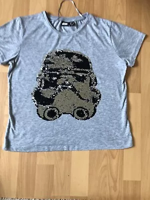 Buy Star Wars Darth Vader Sequinned T Shirt Size 8 • 2.99£