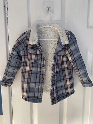 Buy Sainsbury’s TU 12-18 Months Boys Woolly, Blue Chequered , Fleece Lined Jacket  • 12£