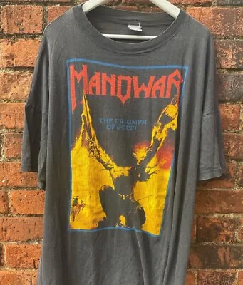 Buy Vintage Manowar Tour Bootleg T Shirt XXL Incredible Graphic And Fade • 149£