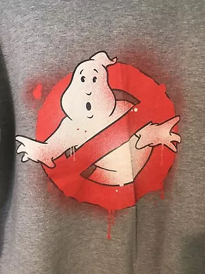 Buy Ghostbusters Grey T-Shirt Spray Paint Logo Design Large • 2£