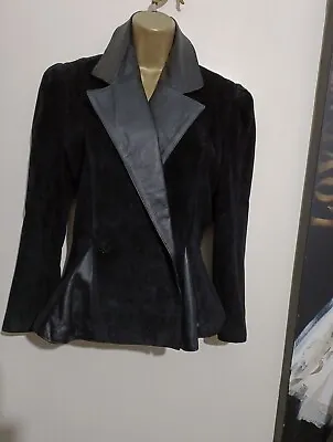 Buy Vintage Lorraine Chase Fitted Steampunk Goth Genuine Leather Short Peplum Jacket • 29.99£