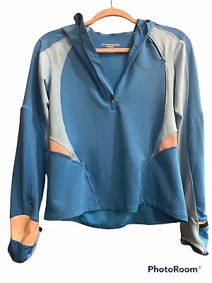 Buy Brooks Hoodie Women’s Blue Reflective Hooded Sweatshirt Jacket Size S Small • 21.73£