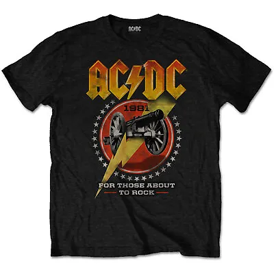 Buy AC/DC T-Shirt About To Rock 1981 ACDC Band Official Black New • 14.95£