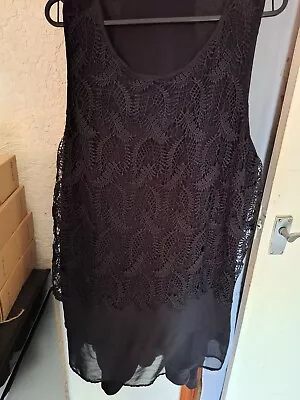 Buy M&S Per Una Black Lace Top Layered Size 24  • 1£