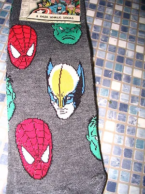 Buy Marvel Spiderman Hulk Wolverine Socks Size 9 T0 11 Brand New! • 3.50£
