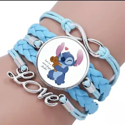 Buy Lilo & And Stitch Bracelet Band Friendship Bangle Jewellery Glass Love Wrist • 5.99£