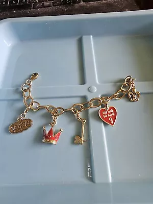 Buy Disney Couture Alice In Wonderland 5 Charm Bracelet Gold Tone 7  • 30.88£