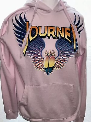 Buy Journey Rock Band Logo Pink Hooded Sweatshirt Hoodie Women’s Size XL Retro Wings • 14.17£