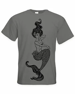 Buy Sexy Mermaid Tattoo Hipster Large Print Men's T-Shirt - Mermaids Tattoo • 12.95£