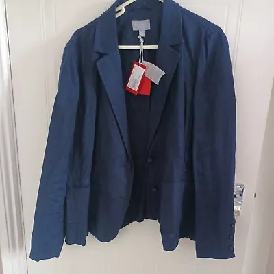 Buy Linen Pure Navy Jacket New  With Tags • 15£