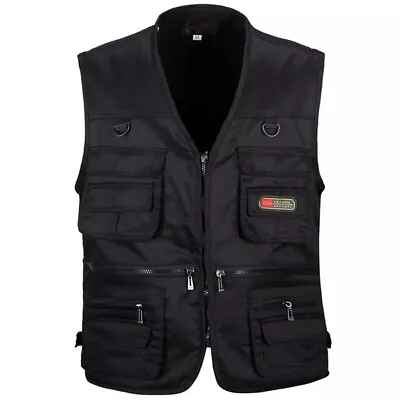 Buy Mens Hiking  Multi Pocket Vest Hunting Fishing Waistcoat BodyWarmer Gilet Jacket • 12.55£