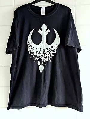 Buy Men's Star Wars Resistance Rebel Legion Symbol Logo Black T-shirt  XXL • 10.49£