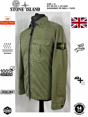 Buy Mens Green Stone Island Overshirt Jacket Coat Thick Cotton Formal Casual Plain S • 139.99£