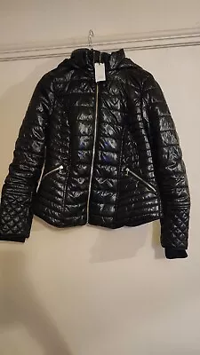 Buy River Island Ladies Quilted Hooded Jacket, Size Uk14 • 39.99£