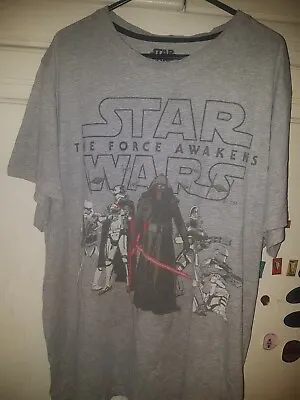 Buy Star Wars The Force Awakens Grey T-Shirt Size XL • 6.99£