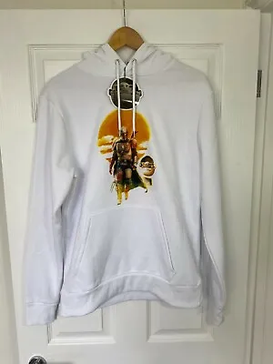 Buy Primark White Mandalorian Star Wars Hoodie Sweatshirt Jumper Men's Disney NEW • 24.99£
