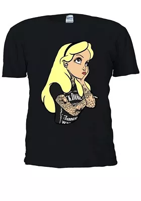 Buy Alice In Wonderland Jd Girl Gothic Tattoo Girl Print Trendy T-shirt 3 Colors • 7.99£