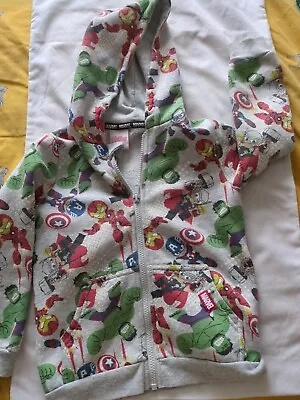 Buy Marvel Superheroes Hooded Zip Jacket Age 4-5 • 1.50£