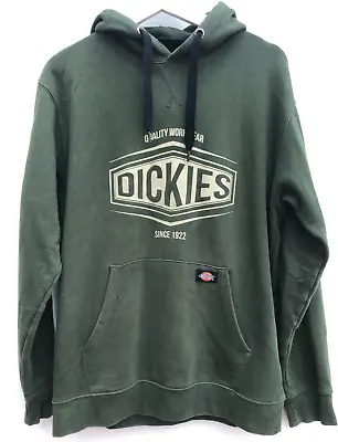 Buy DICKIES WORKWEAR Green Pullover Big Logo Hoodie Size Men's Medium M • 19.95£