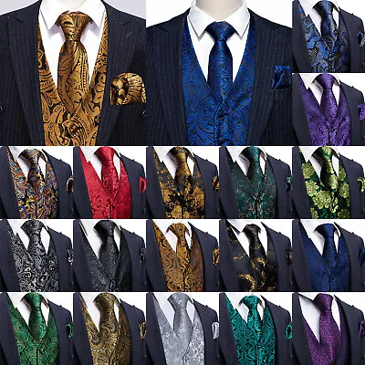 Buy Barry Wang Mens Waistcoats Prom,Performance,Wedding,Party Vest Tie Set Jacket  • 14.99£