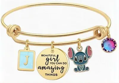 Buy Stitch Charm Bracelet Cartoon Lilo And Stitch Cute Jewellery Women Girls Gift • 4.99£