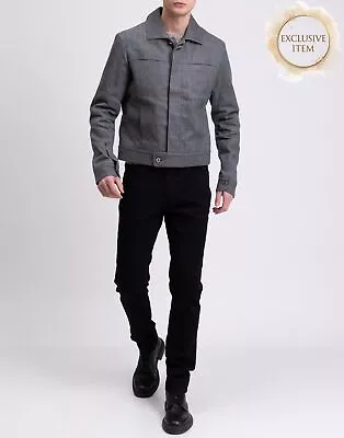 Buy RRP €2320 ERMENEGILDO ZEGNA COUTURE Denim Shirt Jacket IT48 US38 S-M Melange  • 203.80£