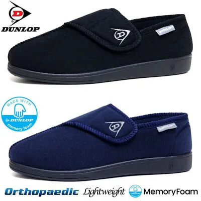 Buy Mens Dunlop Orthopaedic Slippers Diabetic Winter Warm Easy Close Wide Fit Shoes • 11.95£