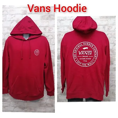 Buy Vans Off The Wall Red Pullover Hoodie Size Medium Long Sleeve, Big Logo (back)  • 19.95£