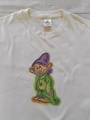 Buy Vintage Disney Dopey Snow White Seven Dwarfs Single Stitch Graphic T-shirt XL • 49.99£