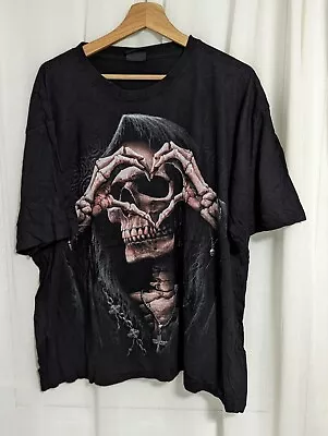 Buy Spiral T Shirt XXL Black Graphic Print Skull Double Sided Cotton Mens • 9.99£