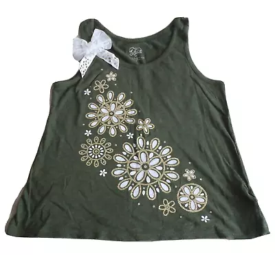 Buy JUSTICE Green Mix Sleeveless Bow Detail Glitter Sequin T-Shirt - Age 14-16 Years • 3£