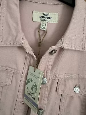 Buy Threadbare Ladies Rome Cotton Denim Jacket Pink Size 10 • 15£