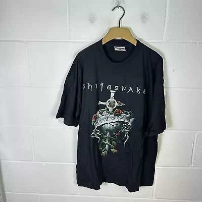 Buy Vintage Whitesnake Shirt Mens Extra Large Black 1997 Restless Heart Tour Rock • 23.95£