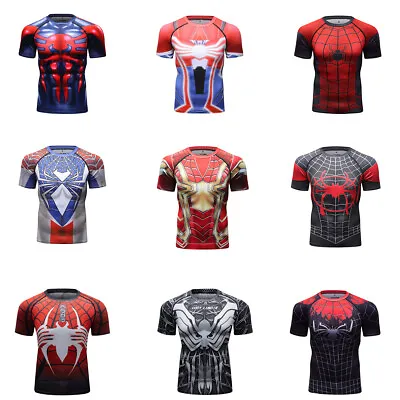 Buy Spiderman No Way Home 3D T-Shirts Cosplay Superhero Sports Fitness Tops Costumes • 11.40£