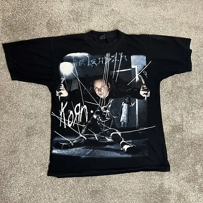 Buy Vintage Korn Shirt Mens Small Black 90s Falling Away From Me Y2K • 69.99£