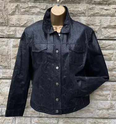 Buy New Ladies Adler Collection Black Snake Pattern 100% Leather Jacket UK M • 30.99£